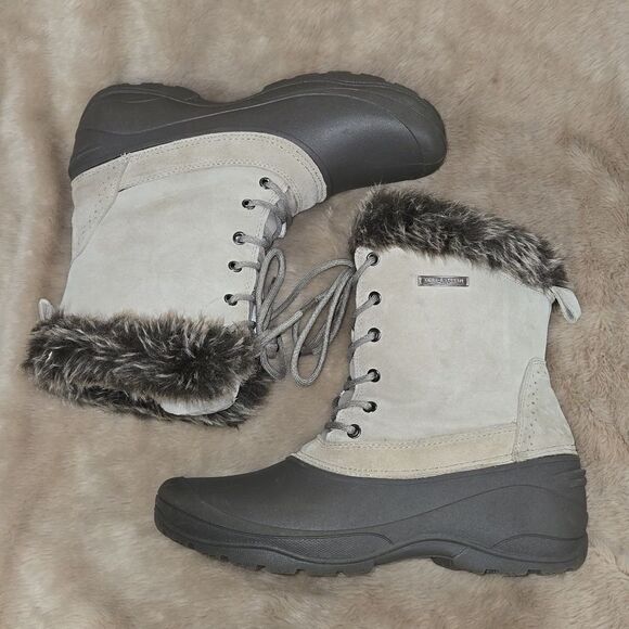 FIELD & STREAM WOMEN'S PAC WHITE LEATHER WINTER BOOTS, SIZE 10 - NEW - Picture 2 of 13